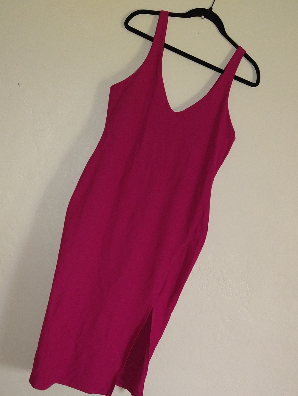 Beyond Yoga Fuchsia Sleeveless V-Neck Midi Dress Size XL